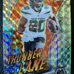 Breece Hall 2023 Panini Mosaic Football #TL-BH THUNDER LANE SILVER MOSAIC PRIZM!! 