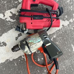 Jigsaw and electric drill. ($10 for both)