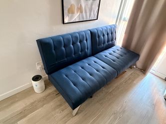 Navy Blue Futon Sofa Bed, 71 inch