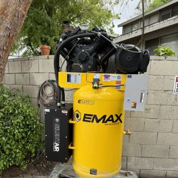 EMAX Industrial Patented Silent Air 10-HP 80-Gallon Two-Stage Air Compressor (208/230V 1-Phase)