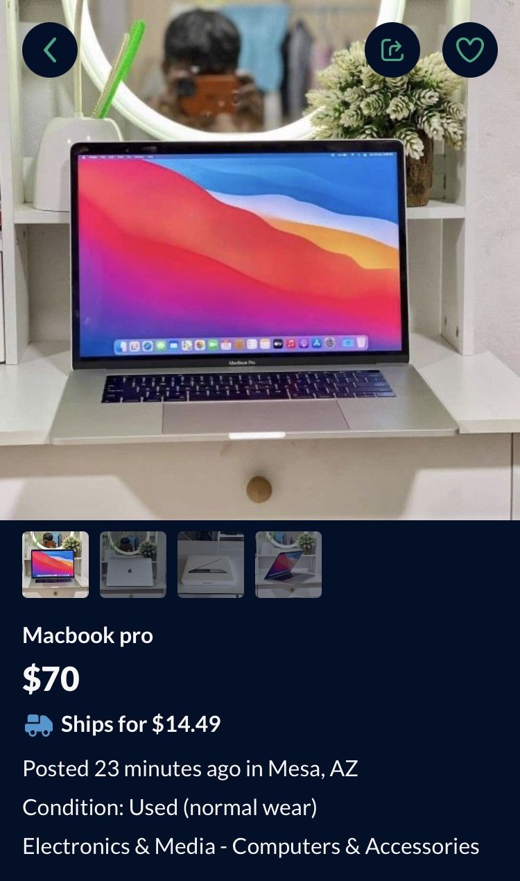 MacBook Pro, DON’T FALL FOR THE SCAMS!!!