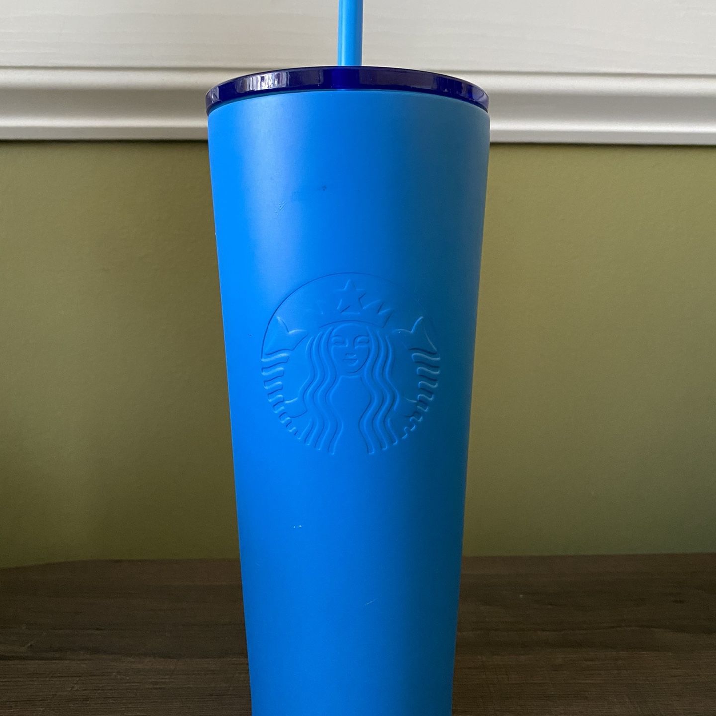 Starbucks matte blue stainless steel tumbler
