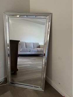 Large Silver mirrored floor or wall mirror Large Silver mirrored floor or wall mirror