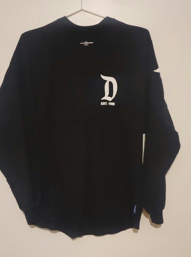 Disneyland Resort Shirt Spirit Jersey Black White Logo Spell Out Adult Small 