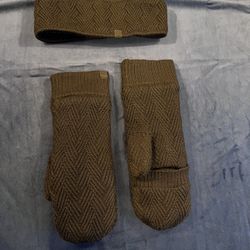 lululemon athletica Black Knit Mittens and Headband  