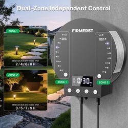 Landscape Lighting Transformer 2 Zone 200W Low Voltage with Photocell Sensor and Timer