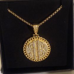 Diamond Coin Pvd Stainless Steel Fine Fashion Jewelry Pendants