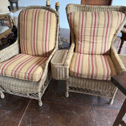 Vintage Wicker Accent Chairs (2)