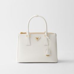 Large Cream Galleria Saffiano Leather Top Handle Bag