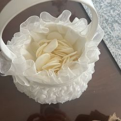 Silk Petals And Basket For Flower Girl