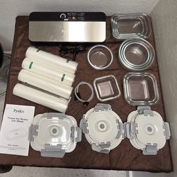 Pyukix Vacuum Sealer System Bundle – Glass Containers, Extra Rolls, Attachments – Complete Set