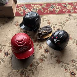Youth Baseball Helmets And Glove 