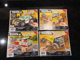 Tonka Build Your Own 3D Model Kits Police Car Front Loader Fire Truck Dump Truck