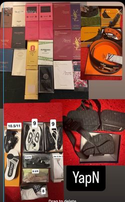 Dior bags belts and colognes and perfumes