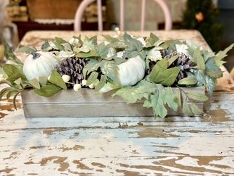 Beautiful Artificial Flowers And Pumpkins Center Piece 