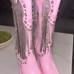 Pink Rinestone Boots