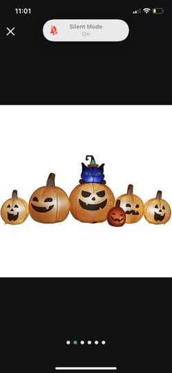 9 FT Long Halloween Inflatables Pumpkin with Witch's Cat 