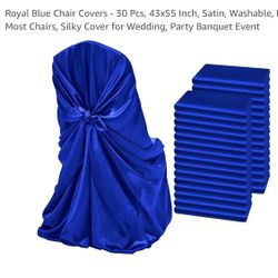 Universal Chair Covers Satin  Royal Blue 