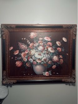 Large antique oil painting art