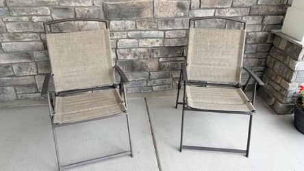 Pair of Folding Patio Chairs