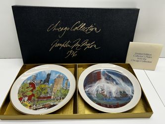 2 Collectible Chicago Landmark Plates
