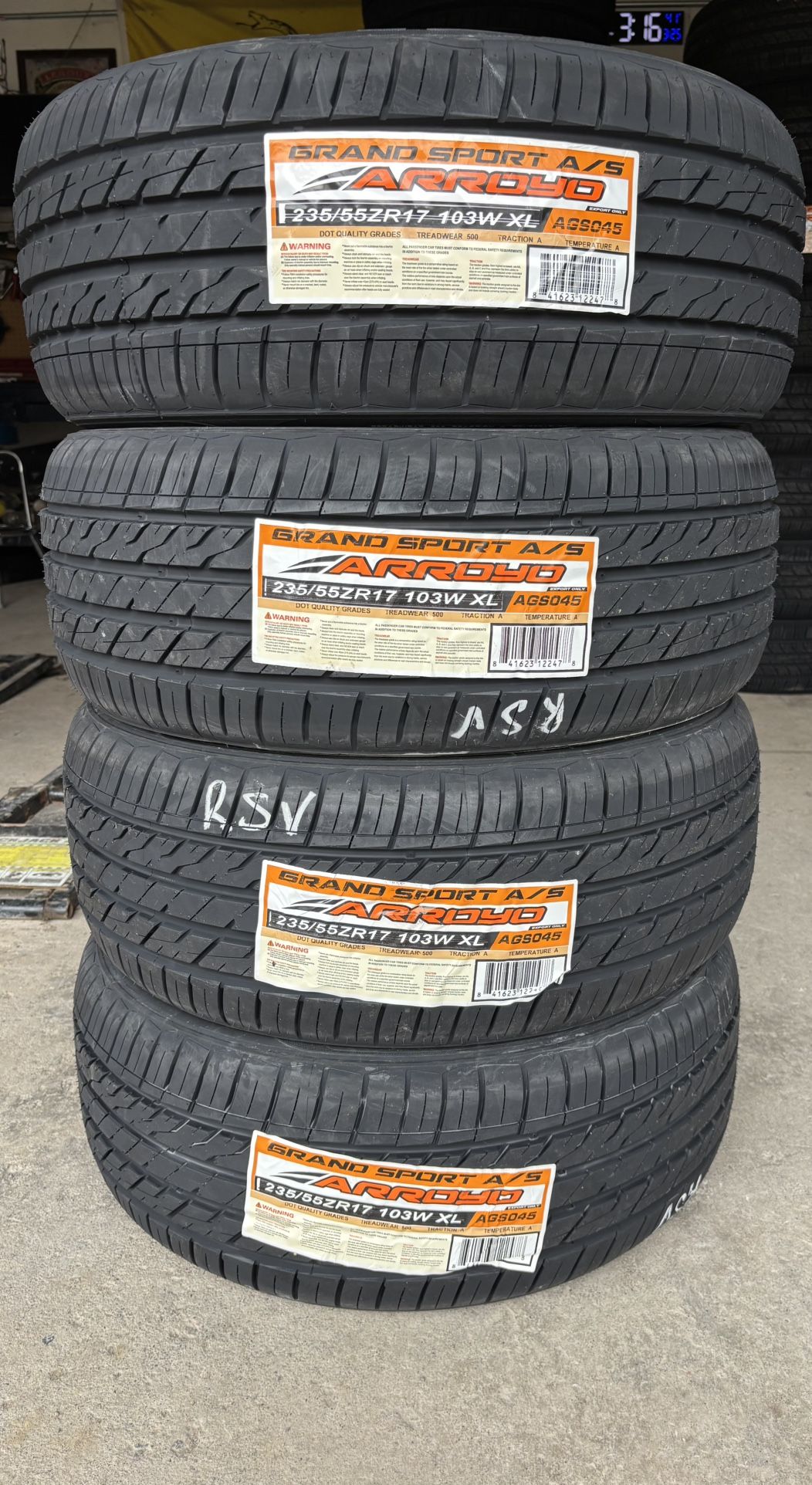 (4) - 235/55/17 Arroyo Grand Sport A/S Tires