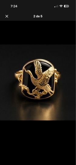Vintage 14K Solid Yellow Gold Black Onyx Bird Ring Size 7 3.9 Grams Estate