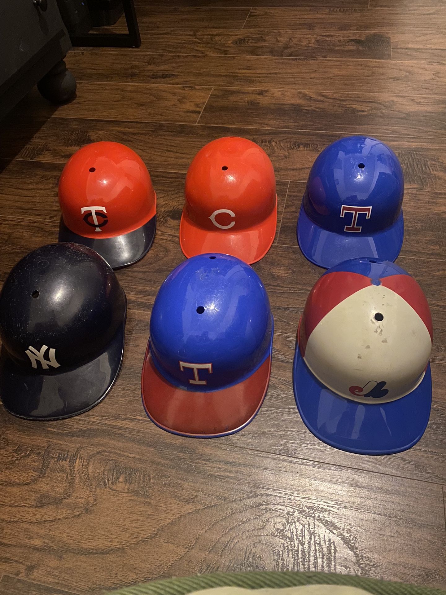 Lot Of 6 Laich 1969 Plastic Baseball Batting Helmets Vintage Antiques