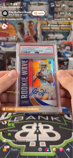 Justin Herbert 2020 Panini Playoff Rookie Wave Signature PSA 10