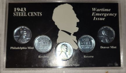 1943 Steel Cents Wartime Emergency Issue Set