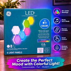 GE LED+ Hexagon Color Light Panels 6-Pack