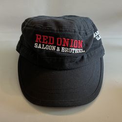 Blue 84 Red Onion Saloon & Brothel Skagway Alaska Black Military Style Hat Cap  