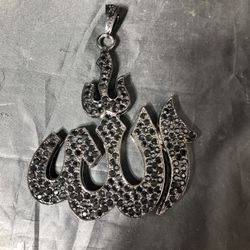 Allah Black Diamond studded Pendant