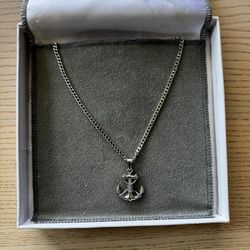 Stainless Steel Anchor Pendant with Chain
