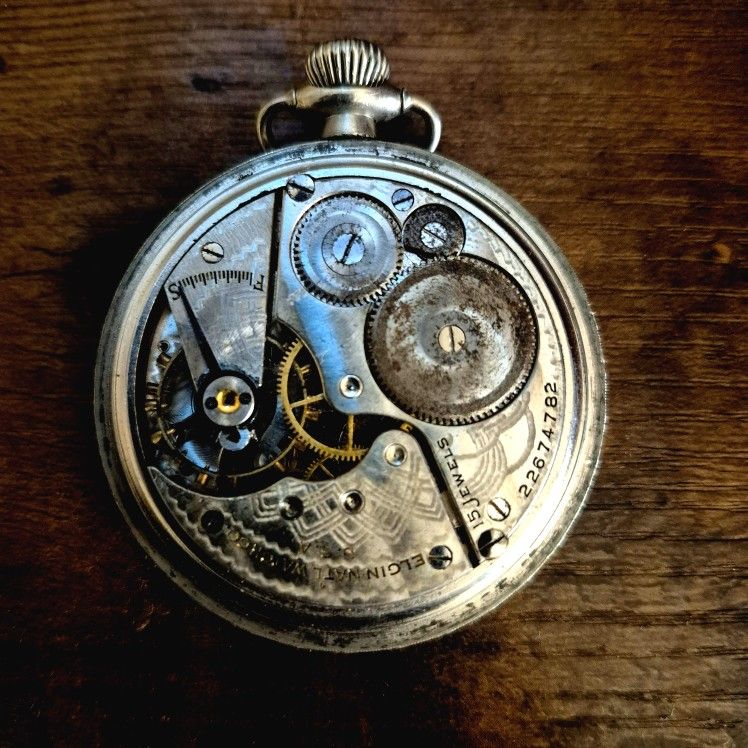 Vintage 1920s Elgin Pocket Watch Grade – Broken 15j Display/Parts