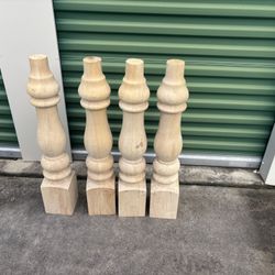 Chunky Turned Table Legs  5” Caps