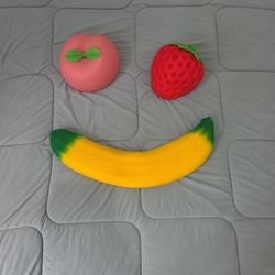 Tiktok Viral Sunny Days Squeezy Peach Squishy And Strawberry Squishy And Banana Squishy Fruit Squeezy Bundle