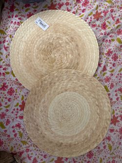 IKEA Round Woven Straw Placemats Set of 2
