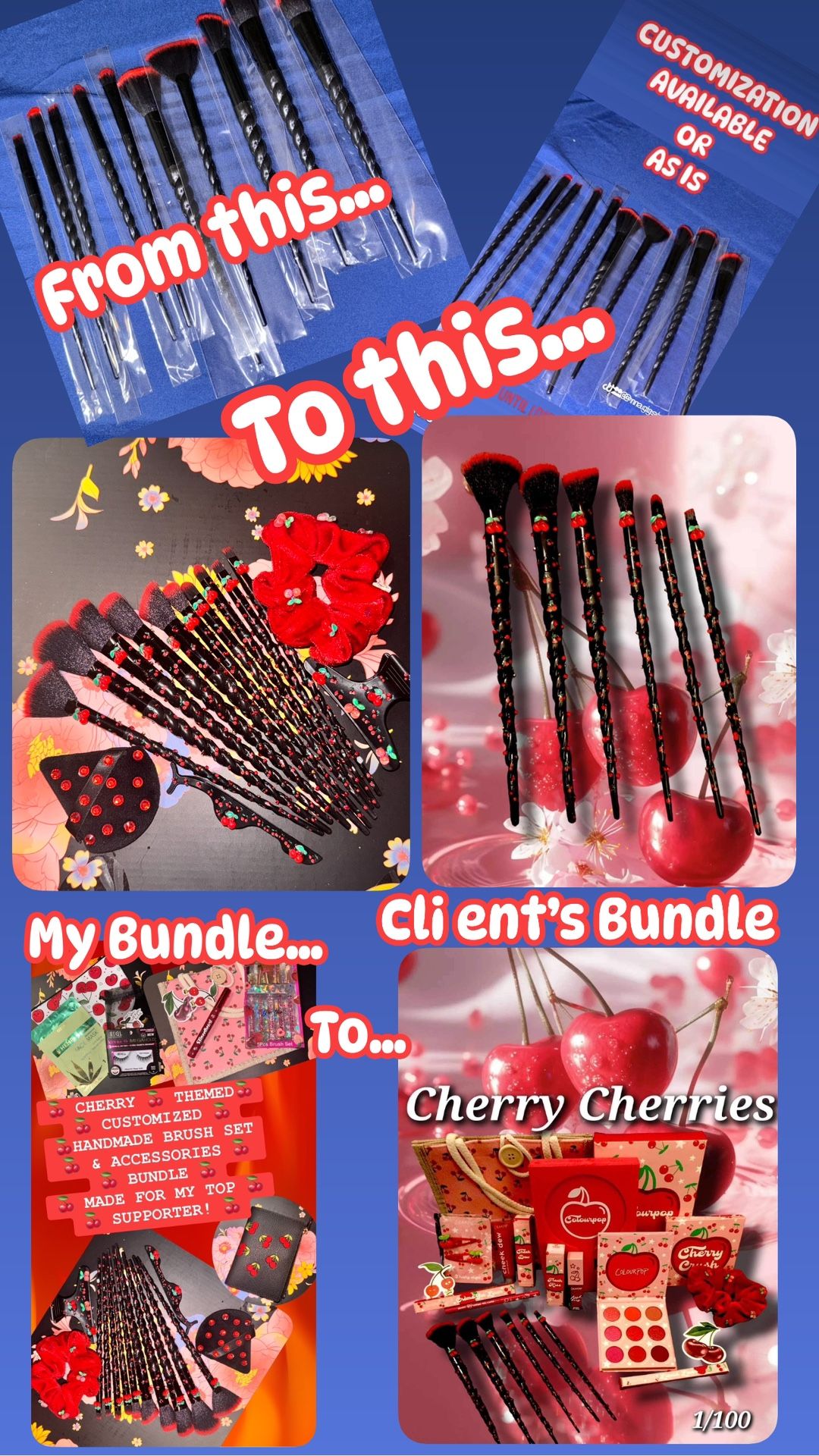 NEW ITEMS! CUSTOMIZED HANDMADE MAKEUP BRUSH SETS