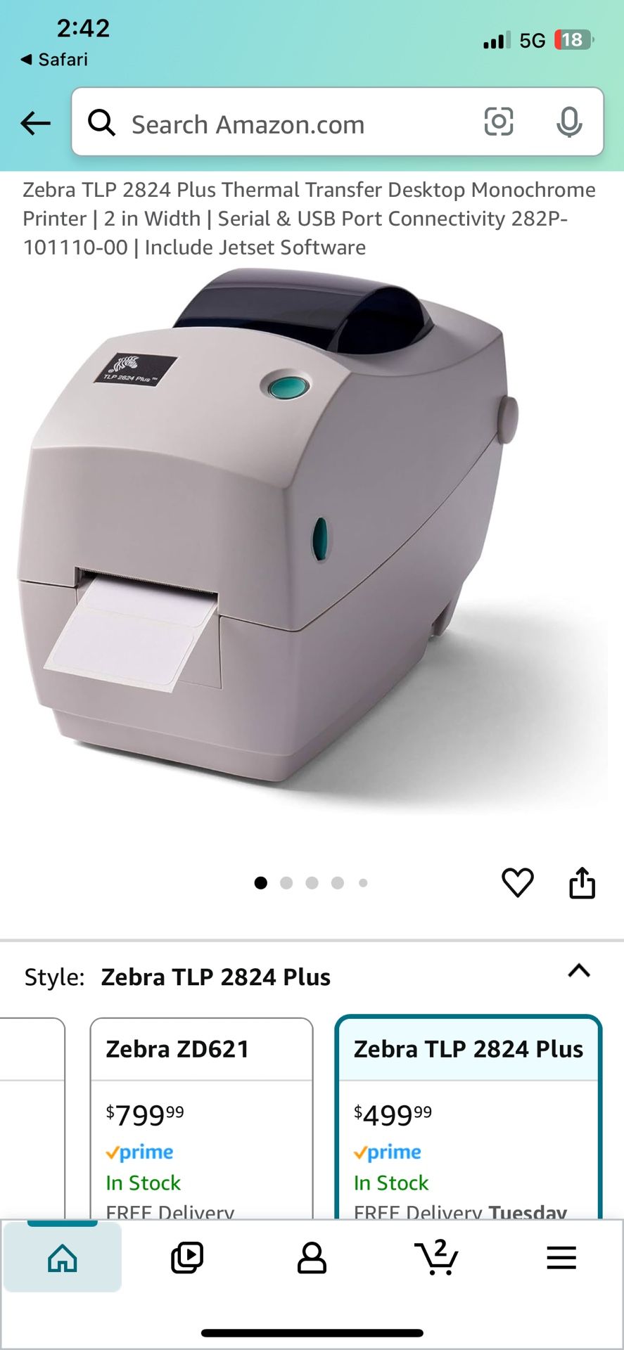 Zebra TLP 2824 Plus Printer