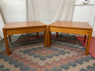 Solid Square Wooden End Tables (Set of 2)