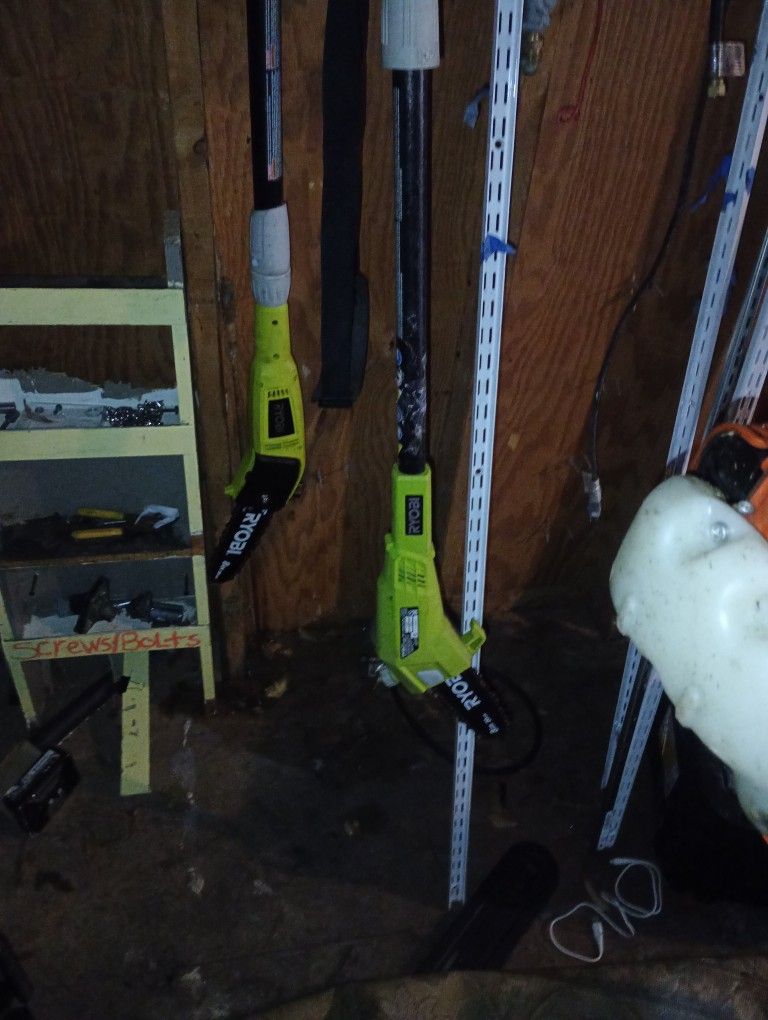 Two Ryobi Pill Saws One Is Electric And One Is Battery Powered