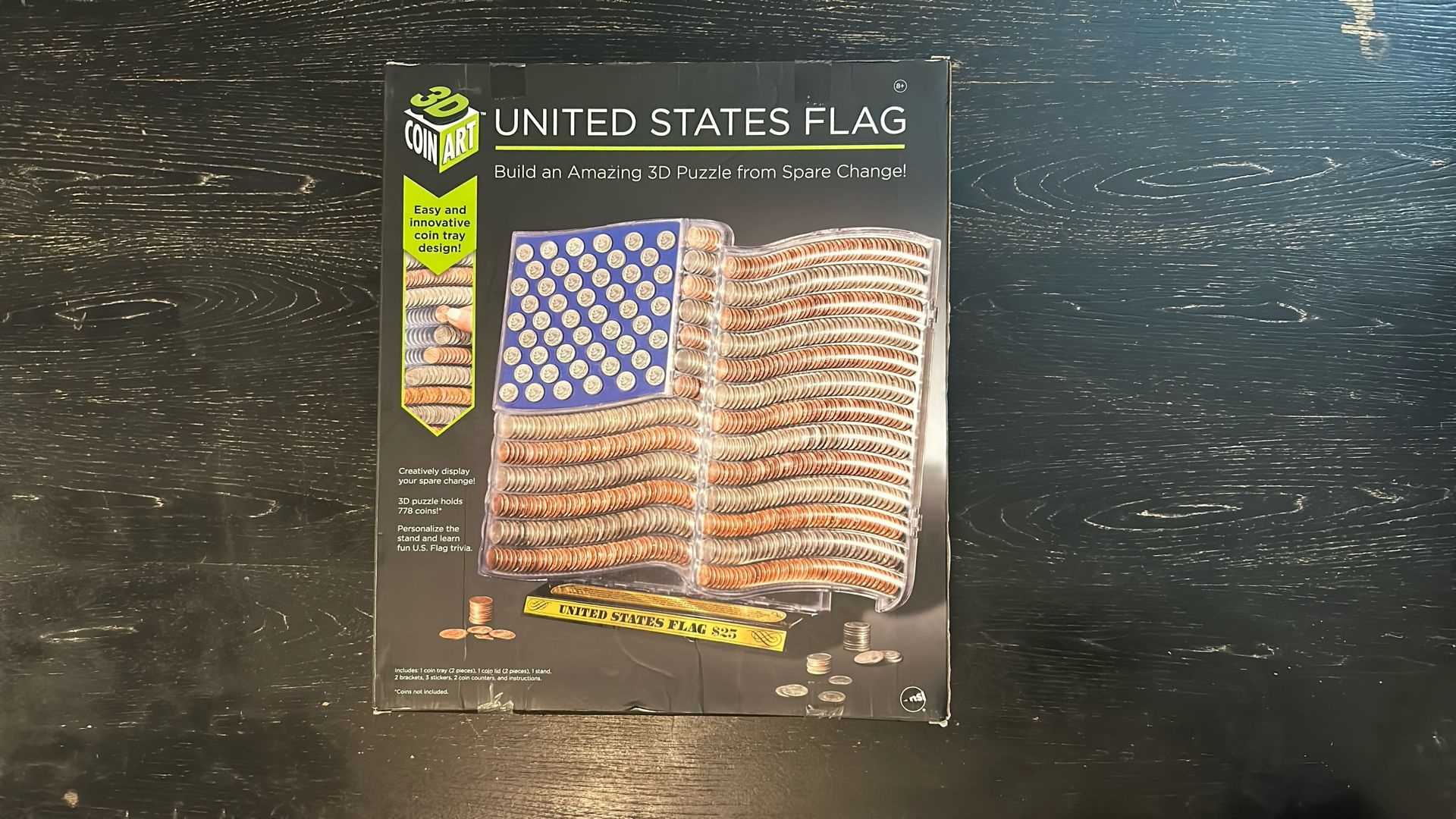 NEW 3D Coin Art United States Flag Coin Collector/Bank