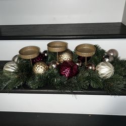 Christmas Ornament Candle Holder Centerpiece