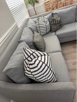 Light gray 3pc sectional sofa set