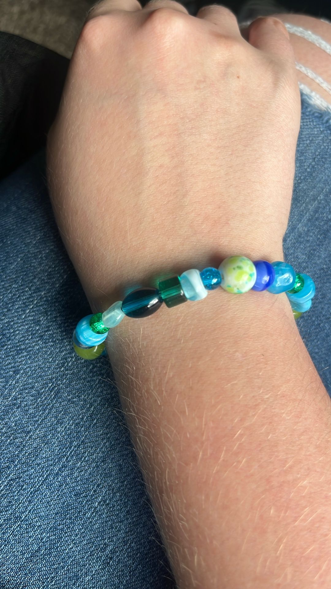 Blue and green bracelet