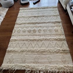 NuLOOM 5’ x 8’ Textured Ivory Boho Rug – Neutral Woven Pattern