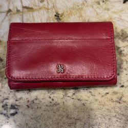 Hobo Jill Trifold Red Leather Women’s Wallet.