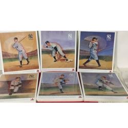MINT SET 6 1989 NY YANKEES HALL OF FAME POSTERS 12.5" x 8.6"