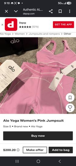 ALO YOGA PINK SET SIZE MEDIUM
